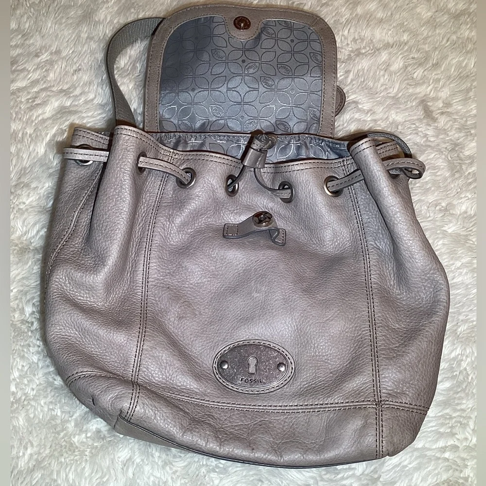 Grey leather Fossil Back Pack
